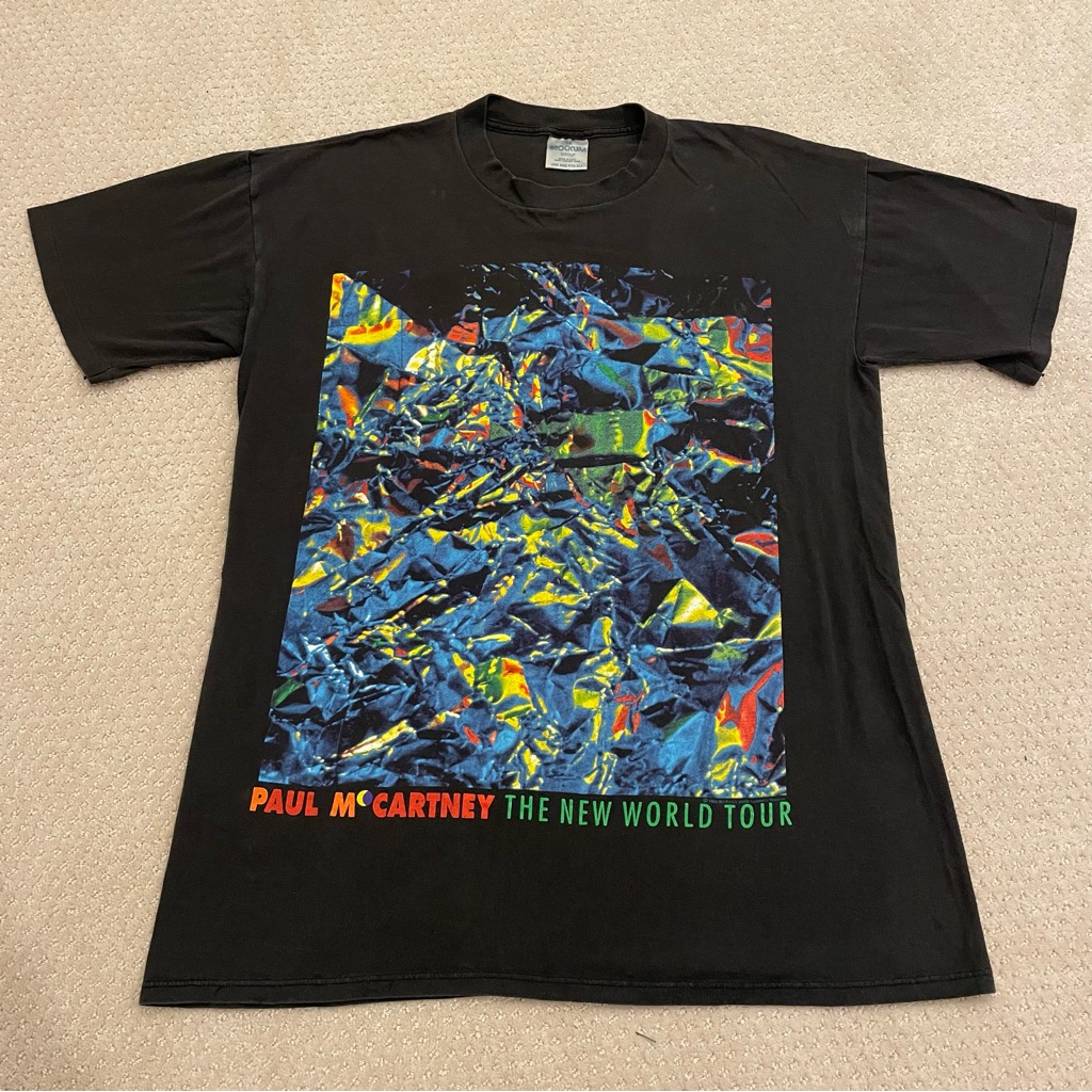 Paul Mccartney The New World Tour 1990 T Shirt Vintage 90s Single Stitch Size Xl